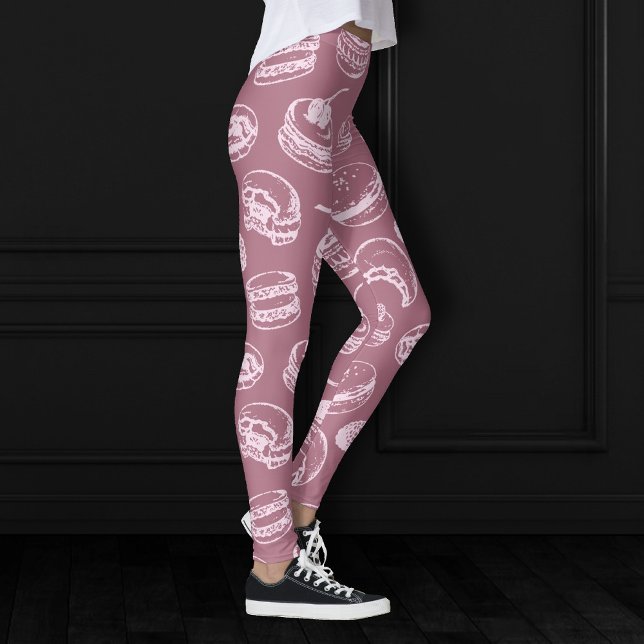 Leggings Motif de pâtisseries françaises | Cassis Purple Ro (Créateur téléchargé)