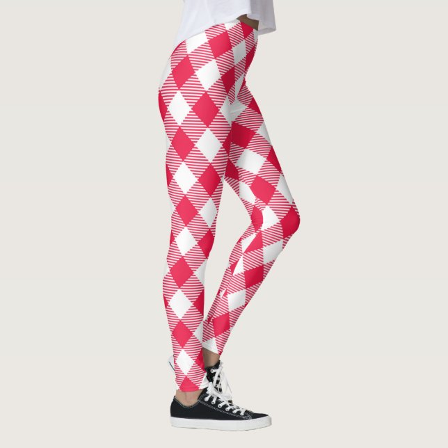 Leggings Motif de pays En vichy rouge classique (Droite)