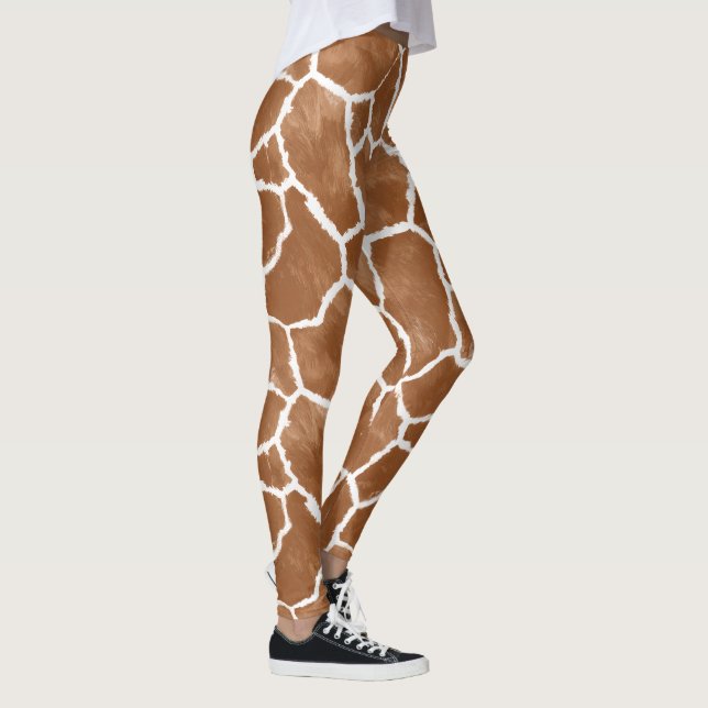 Leggings Motif de peau de girafe Marron Selle ID1152 (Droite)