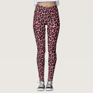 Leggings Motif de peau de léopard rose