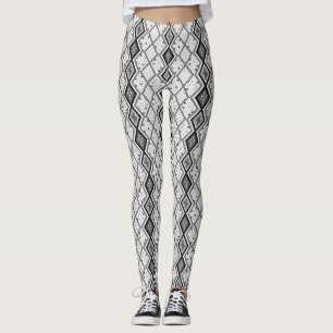 Leggings Motif de peau de serpent Abstrait noir et blanc