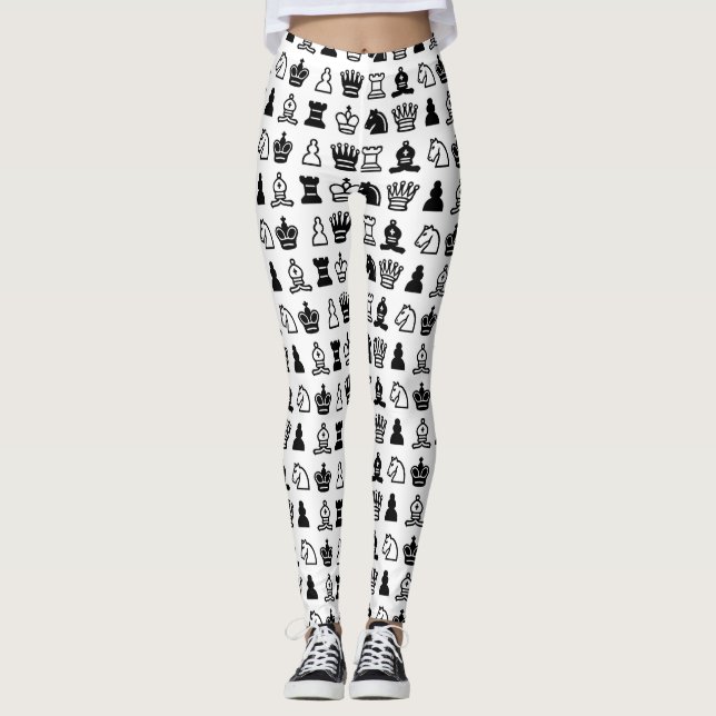 Leggings Motif de pièce d'échecs (Devant)
