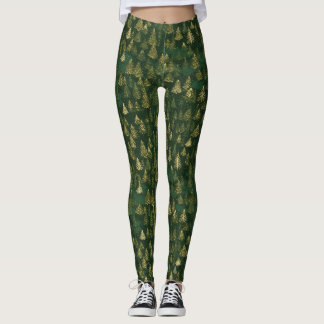 Leggings Motif de pin vert