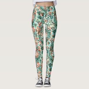Leggings Motif de pivoine tulipe crocus pastel de William M