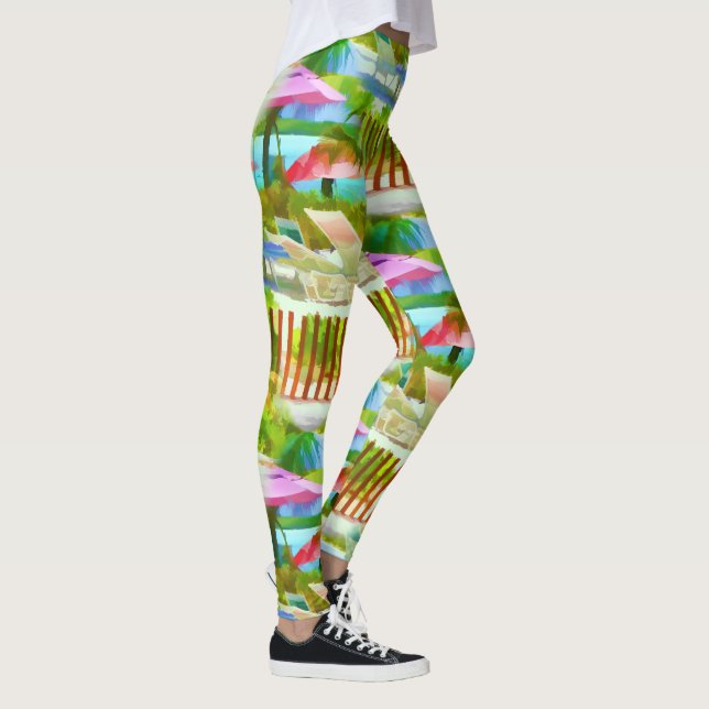 Leggings Motif de plage des îles Bahama-Tropical (Droite)