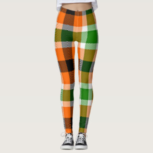 Leggings Motif de plaid de contrôle de Madras de couleurs