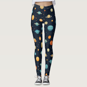 Leggings Motif de planète spatiale colorée