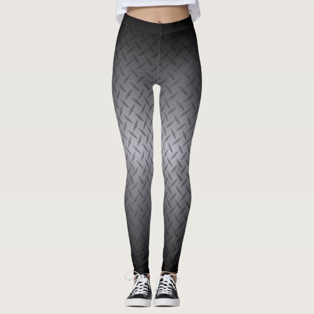 Leggings Motif de plaque diamant en acier Ombre (Devant)