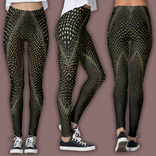 Leggings Motif de points abstraits   Similigravure noir et 