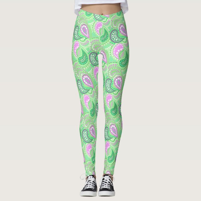 Leggings Motif de pois abstrait de concombres turcs (Devant)