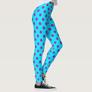 Leggings Motif de pois violet sur fond bleu