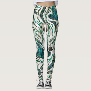 Leggings Motif de poisson stingray et squelette Abalone
