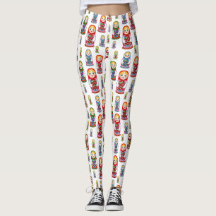 Leggings Motif de poupée d'imbrication