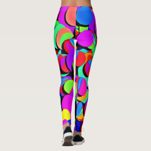 Leggings Motif de renouveau rétro et coloré
