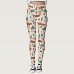 Leggings Motif de road trip vintage (2)