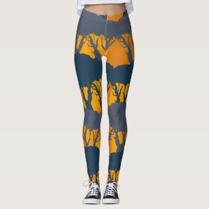 Leggings Motif de silhouette forestière