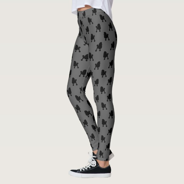 Leggings Motif de silhouettes de caniche de jouet (Gauche)