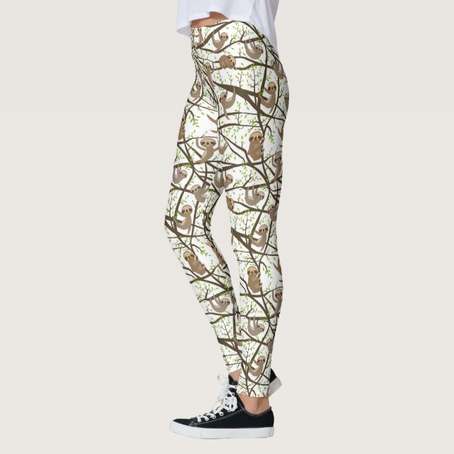 Leggings Motif de sourire de paresse (Gauche)