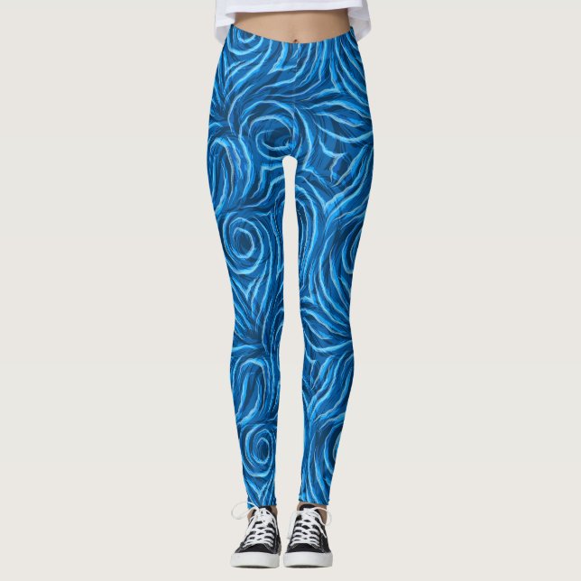Leggings Motif de spirales et de lignes ondulées (Devant)