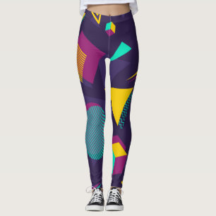 Leggings Motif de style Memphis des années 90 Vintage