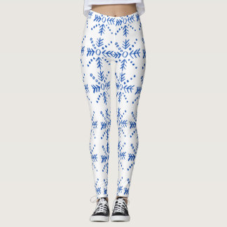 Leggings Motif de symboles géométriques bleus
