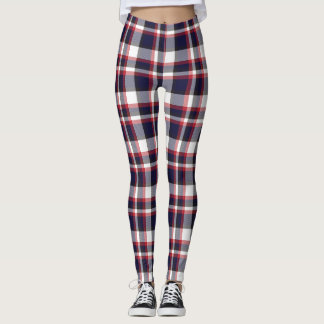 Leggings Motif de Tartan À damiers de la Marine Rouge