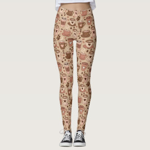 Leggings Motif de tasse de café cosy (1)