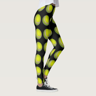 Leggings Motif De Tennis Jaune Et Noir,