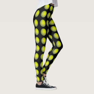 Leggings Motif De Tennis Jaune Et Noir,