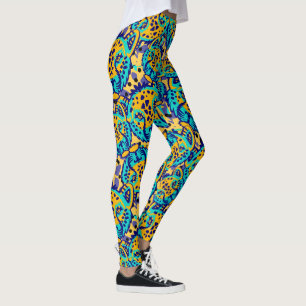 Leggings motif de tête de tigre abstrait