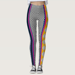 Leggings Motif de texture À damiers Jacquard mixte