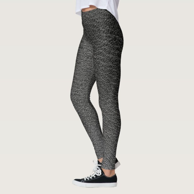 Leggings motif de texture cuir (Gauche)