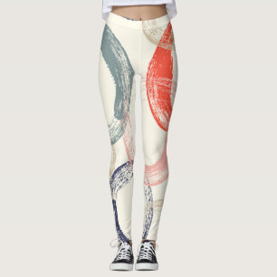 Leggings Motif de texture de pinceau de cercles colorés