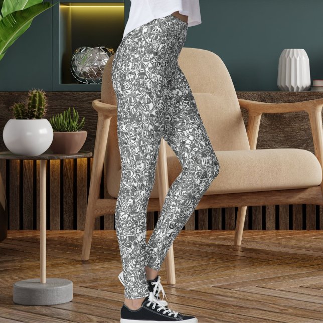 Leggings Motif de texture Parties scintillant argenté moder (Créateur téléchargé)