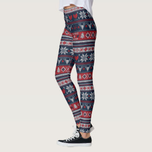 Leggings Motif de Tricot de Noël moche