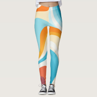 Leggings Motif de vague rétro : Vague Vintage