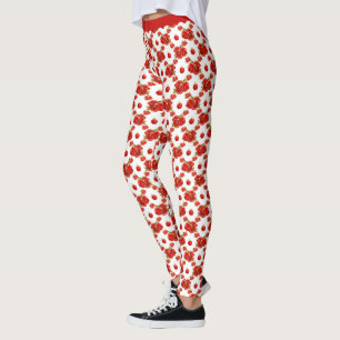 Leggings Motif de verger rouge grenade rétro