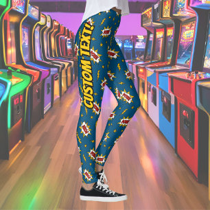 Leggings Motif d'effet sonore de bande dessinée