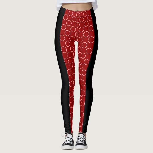 Leggings Motif des cercles rouges socialites (Devant)