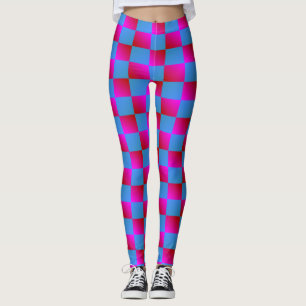Leggings Motif des chèques bleu et rose socialite