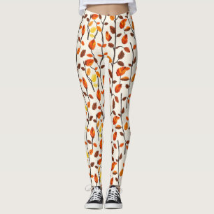 Leggings Motif des feuilles de chute