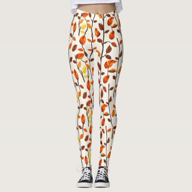 Leggings Motif des feuilles de chute (Devant)