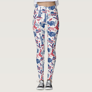 Leggings Motif des icônes patriotiques - Statue de la Liber
