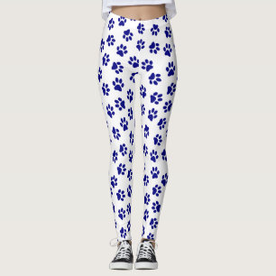 Leggings Motif Des Paws, Paws Chiens, Paws Bleus Marine