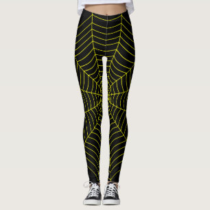 Leggings Motif d'Halloween en toile jaune noir
