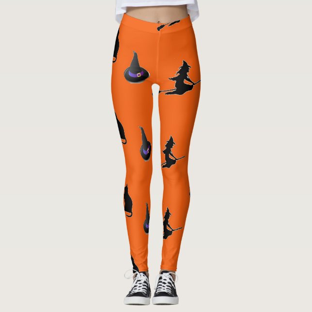 Leggings Motif d'Halloween sur orange (Devant)