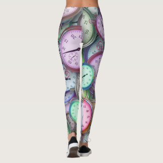 Leggings motif d'horloge vintage