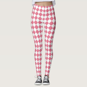 Leggings Motif diamant du Vérificateur blanc rose