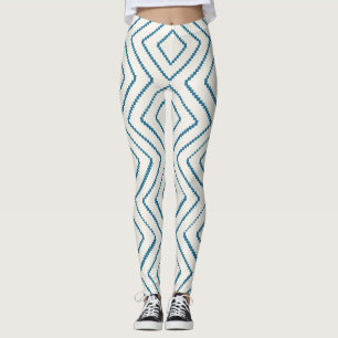 Leggings Motif diamant géométrique Design bleu marine