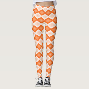 Leggings Motif diamant orange